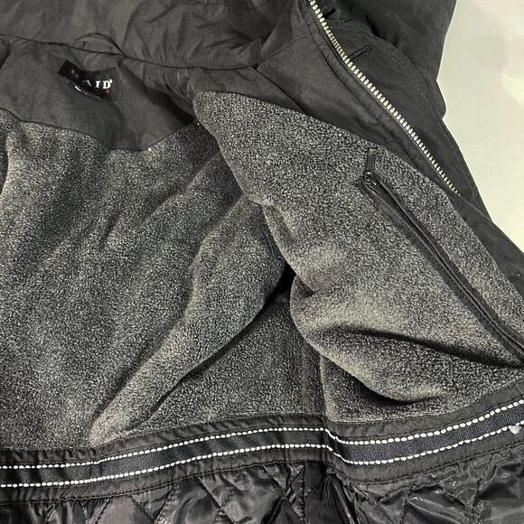 KAID Men’s Cold Gear Winter Coat Sz L Black Hooded Quilted/Fleece Lined Pockets - Picture 13 of 15